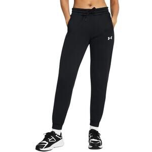 Under Armour Black Women's Rival Fleece Lined Joggers Size L Logo Activewear